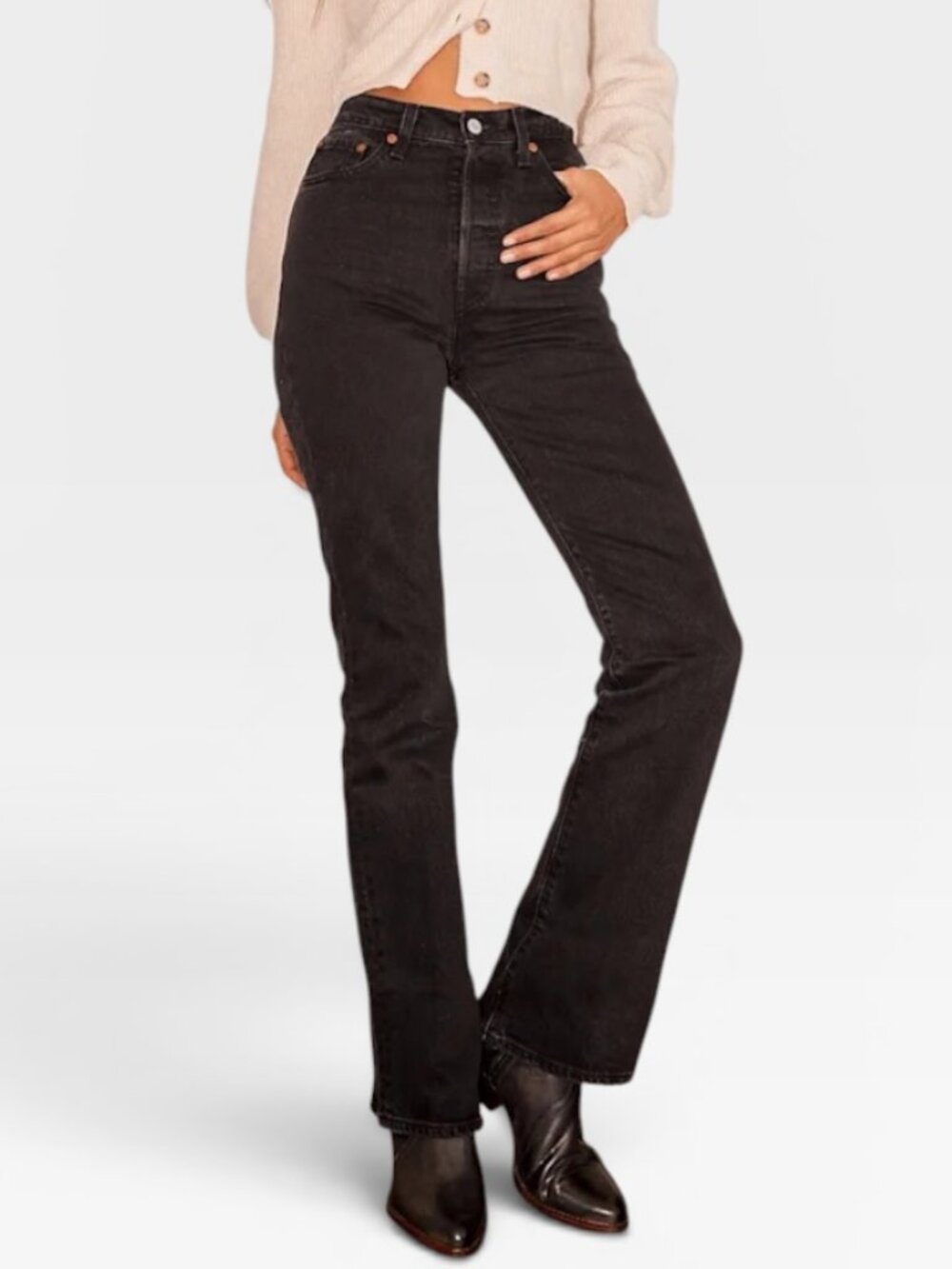 Levi's Ribcage Bootcut Premium Denim Jeans Black